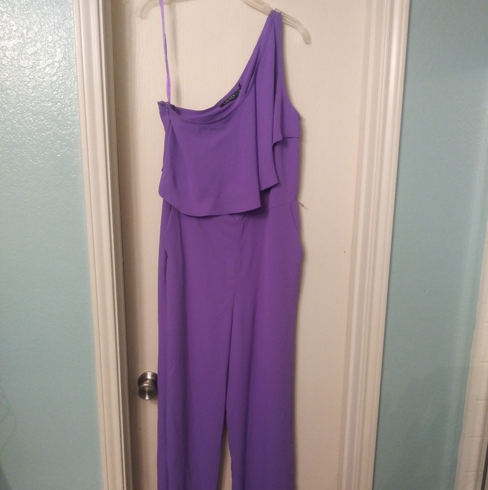 Lauren by Ralph Lauren Purple One Soulder Jumpsuit